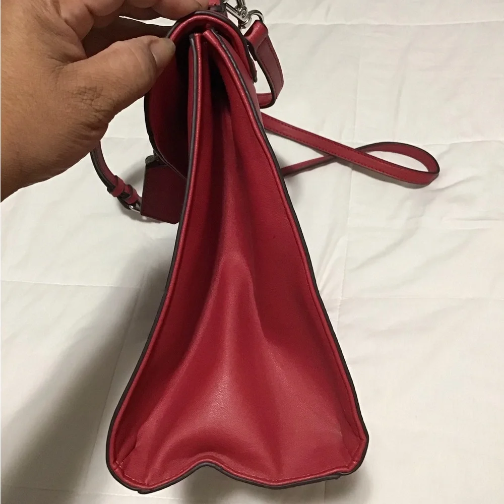 Guess Cherry Red Top Handle Satchel Bag